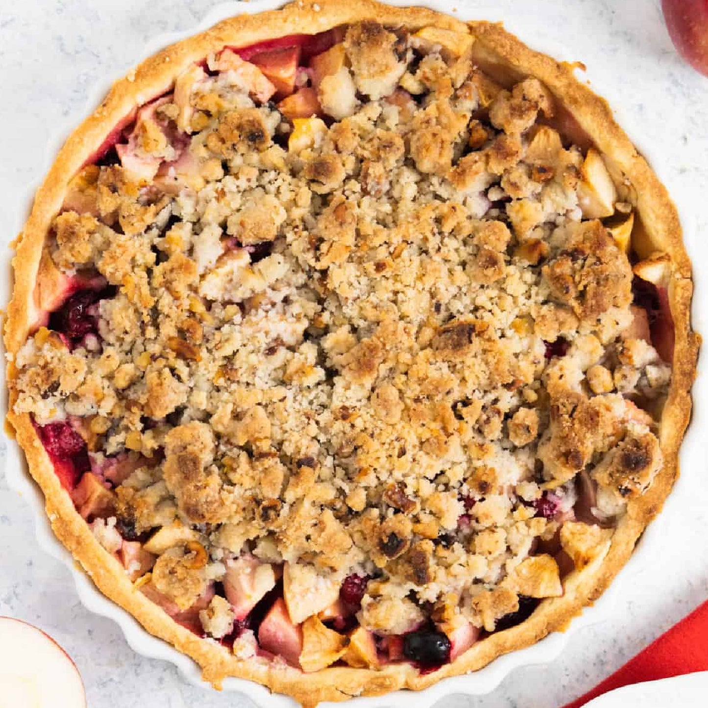 Apple Pear Cranberry Crumb Pie